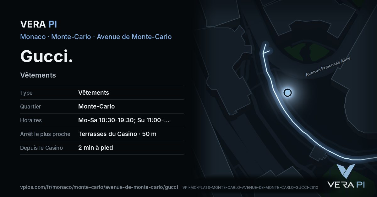 La carte VERA PI de Gucci
