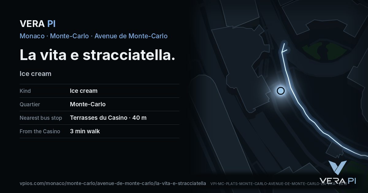 The VERA PI card for La vita e stracciatella