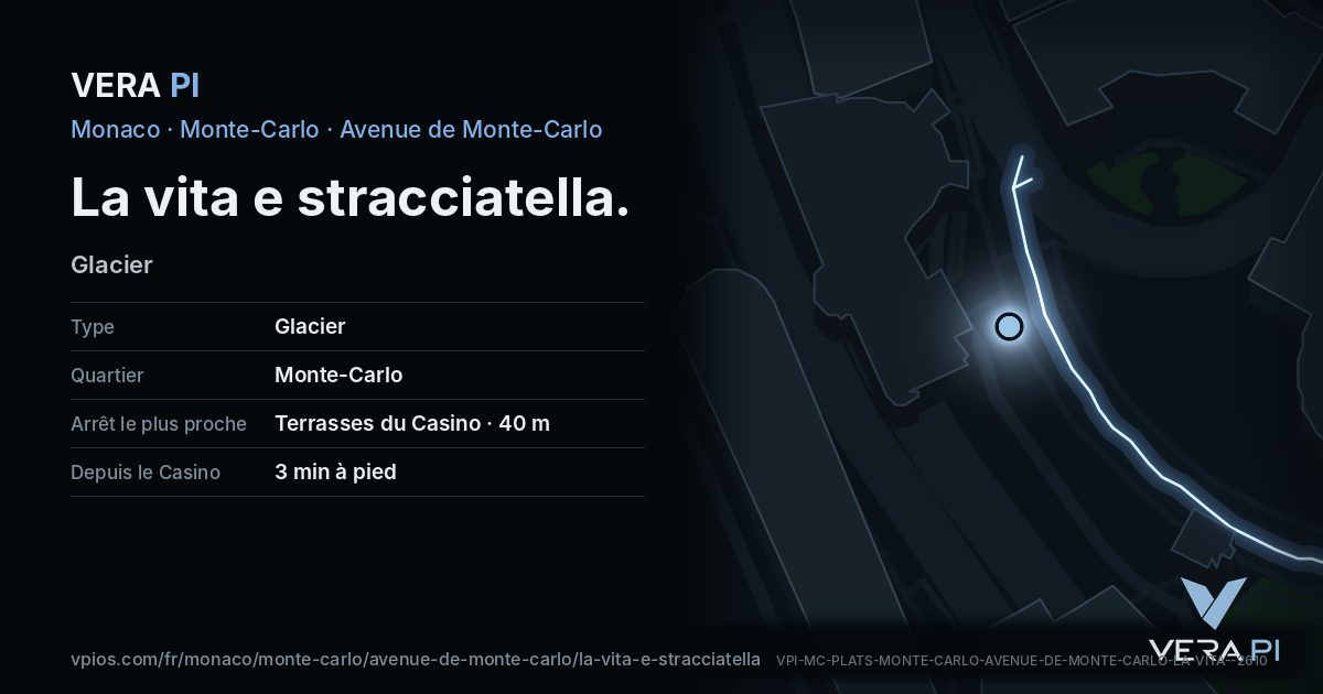 La carte VERA PI de La vita e stracciatella