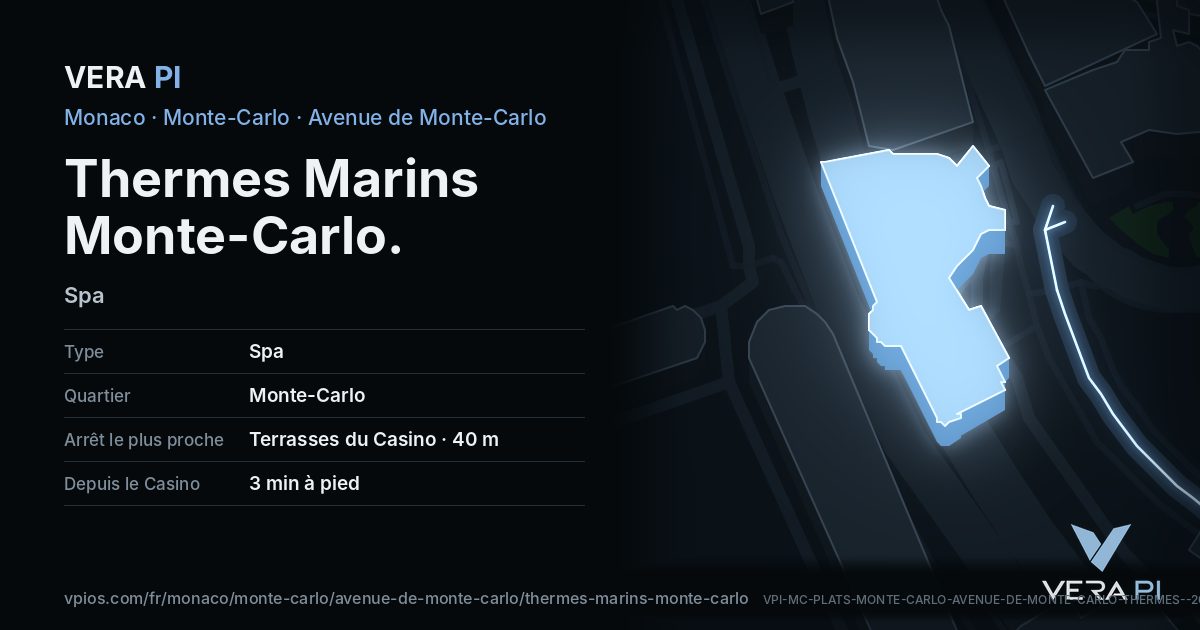 La carte VERA PI de Thermes Marins Monte-Carlo