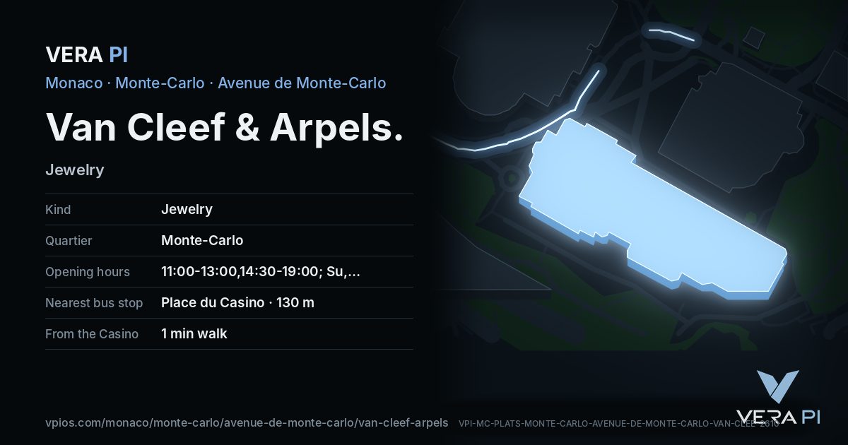 The VERA PI card for Van Cleef & Arpels