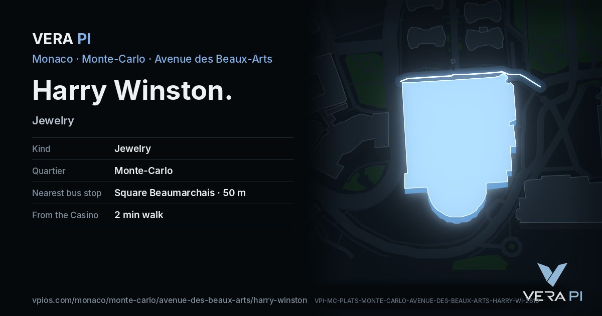 The VERA PI card for Harry Winston