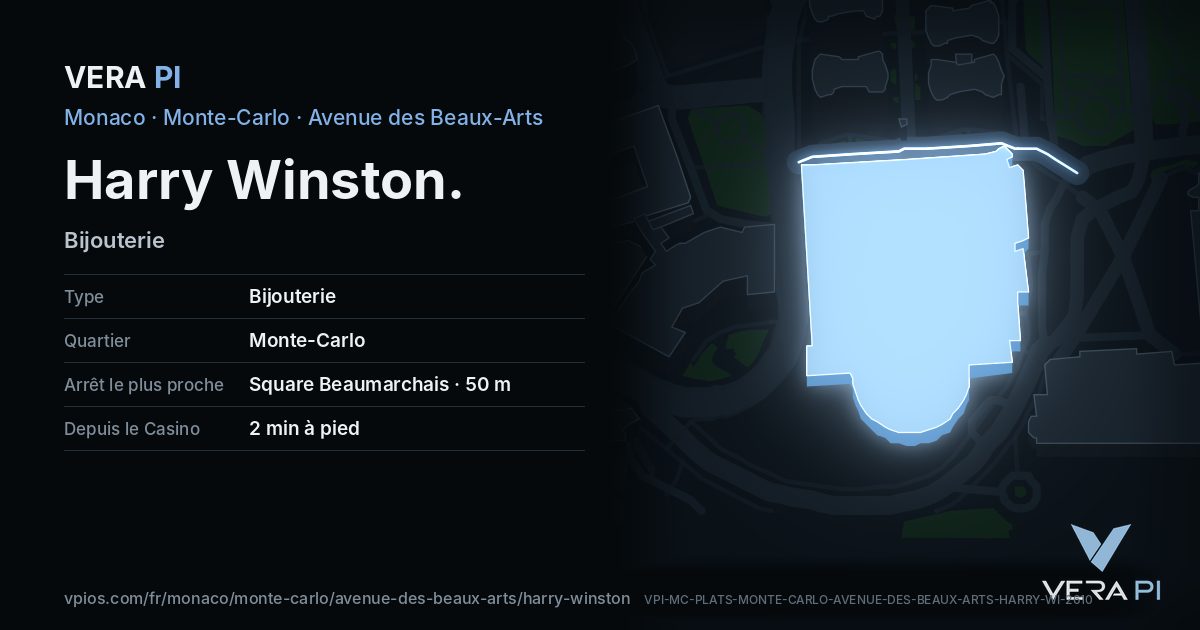 La carte VERA PI de Harry Winston