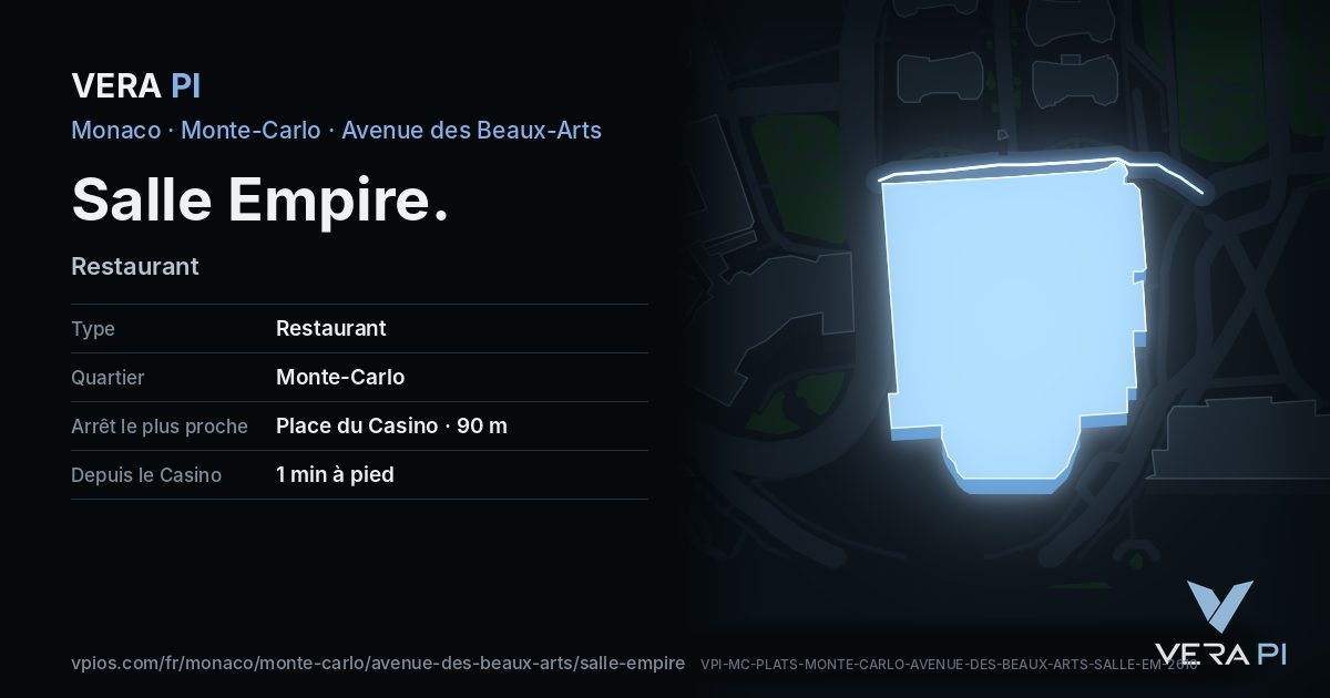 La carte VERA PI de Salle Empire