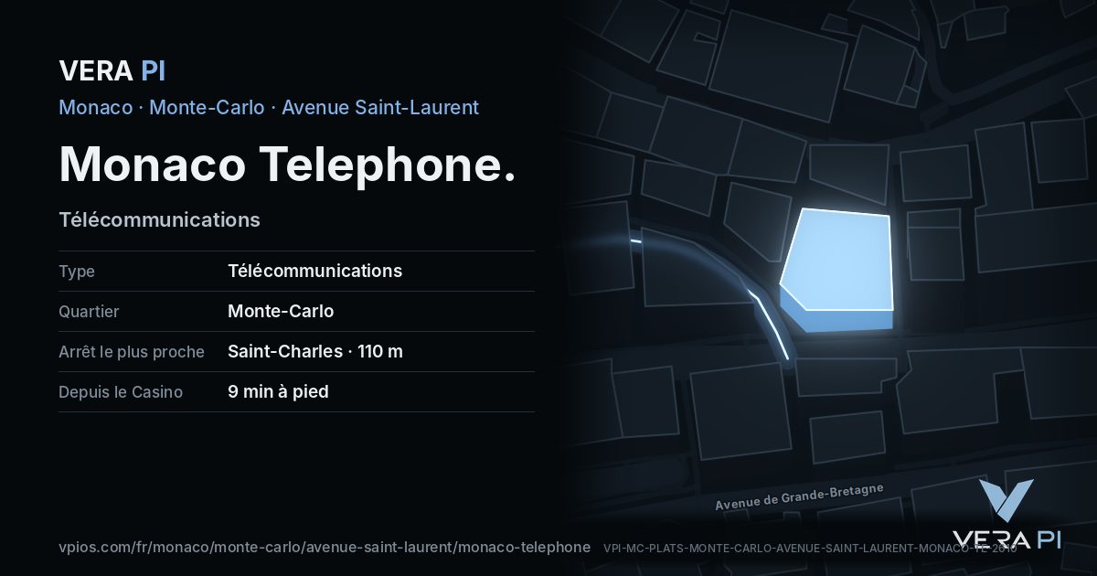 La carte VERA PI de Monaco Telephone