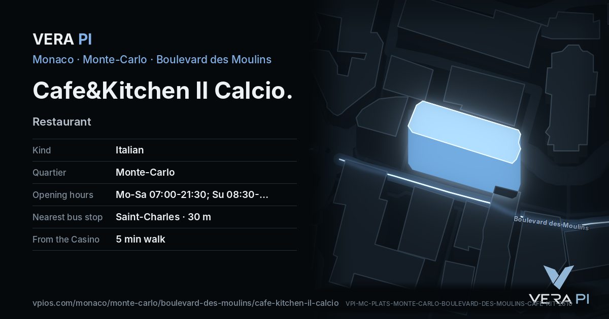 The VERA PI card for Cafe&Kitchen Il Calcio