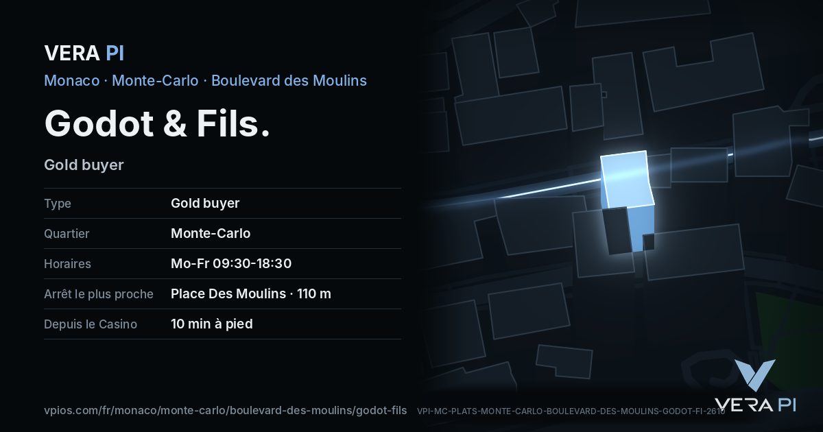 La carte VERA PI de Godot & Fils