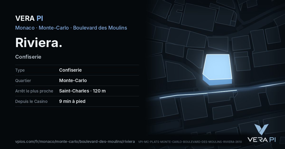 La carte VERA PI de Riviera