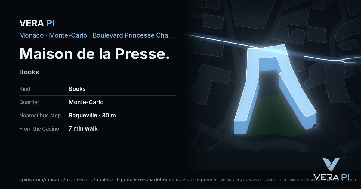 The VERA PI card for Maison de la Presse