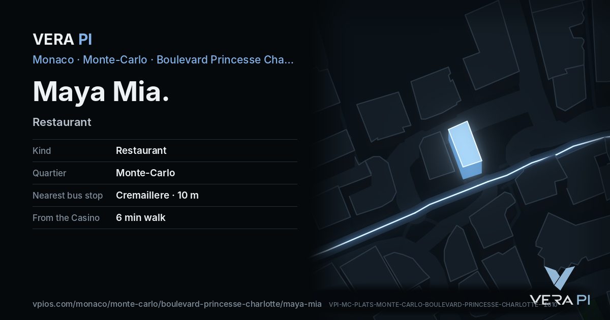 The VERA PI card for Maya Mia