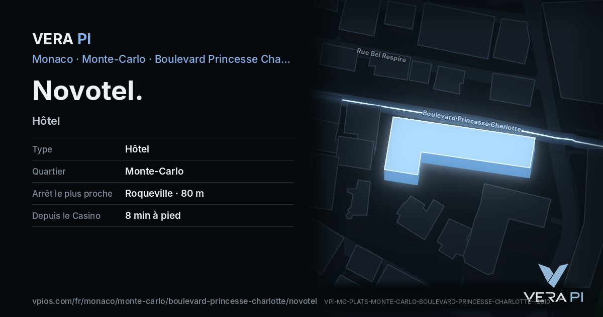 La carte VERA PI de Novotel