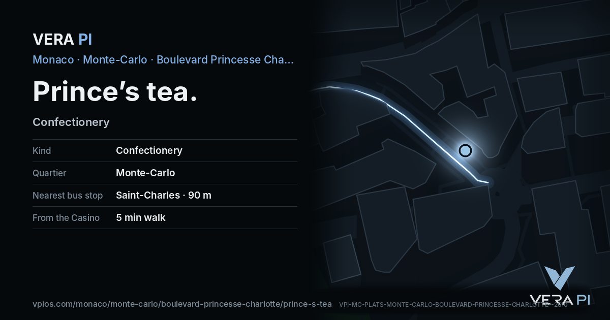 The VERA PI card for Prince’s tea