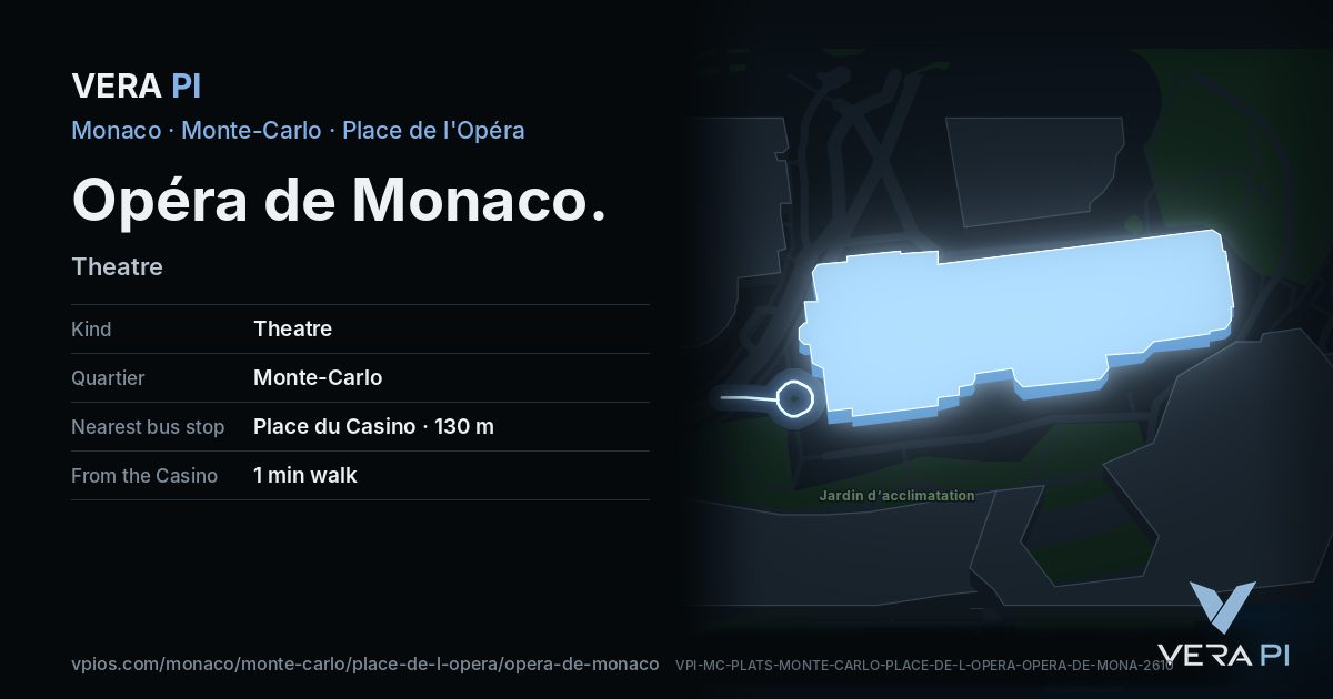 The VERA PI card for Opéra de Monaco