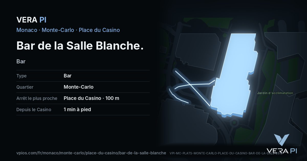 La carte VERA PI de Bar de la Salle Blanche