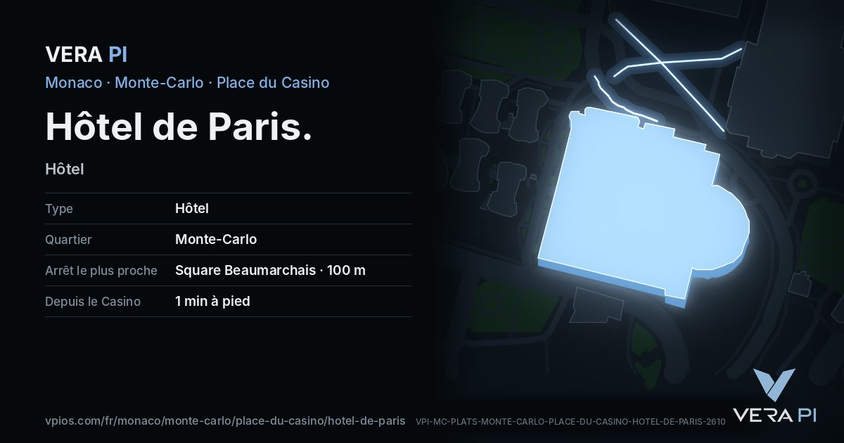 La carte VERA PI de Hôtel de Paris
