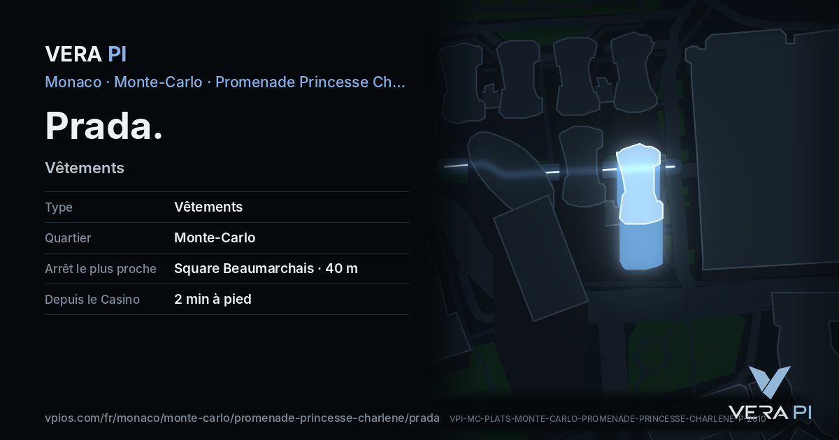 La carte VERA PI de Prada
