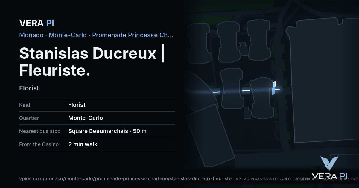 The VERA PI card for Stanislas Ducreux | Fleuriste