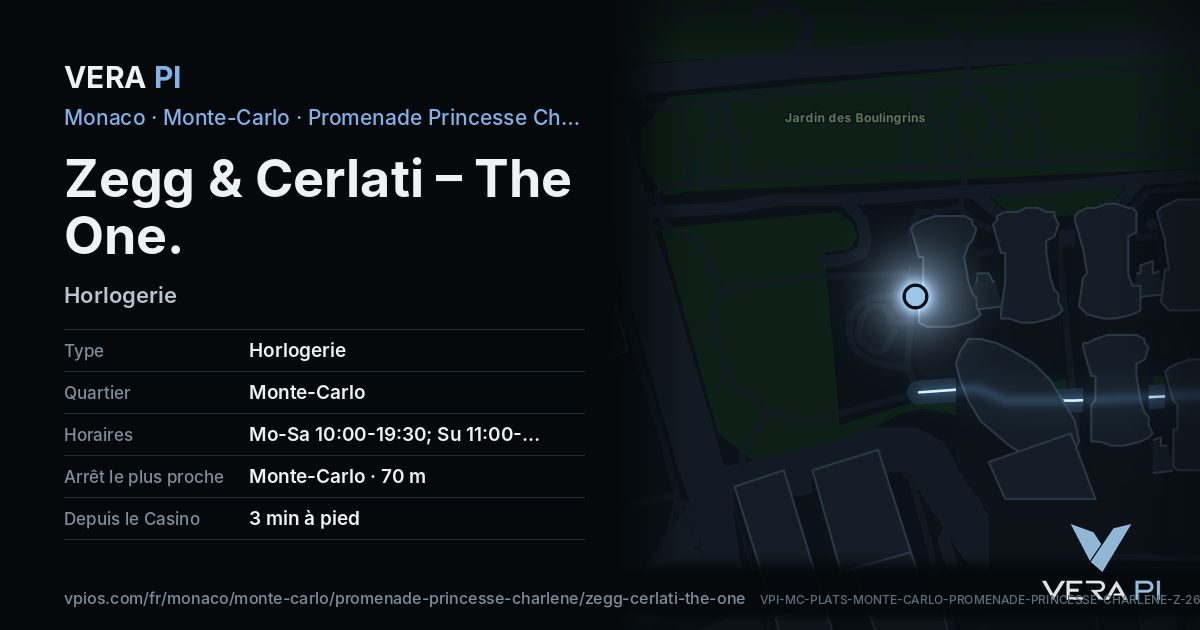 La carte VERA PI de Zegg & Cerlati – The One