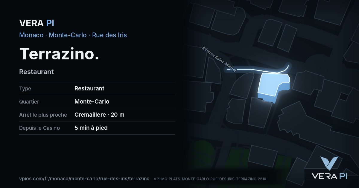 La carte VERA PI de Terrazino
