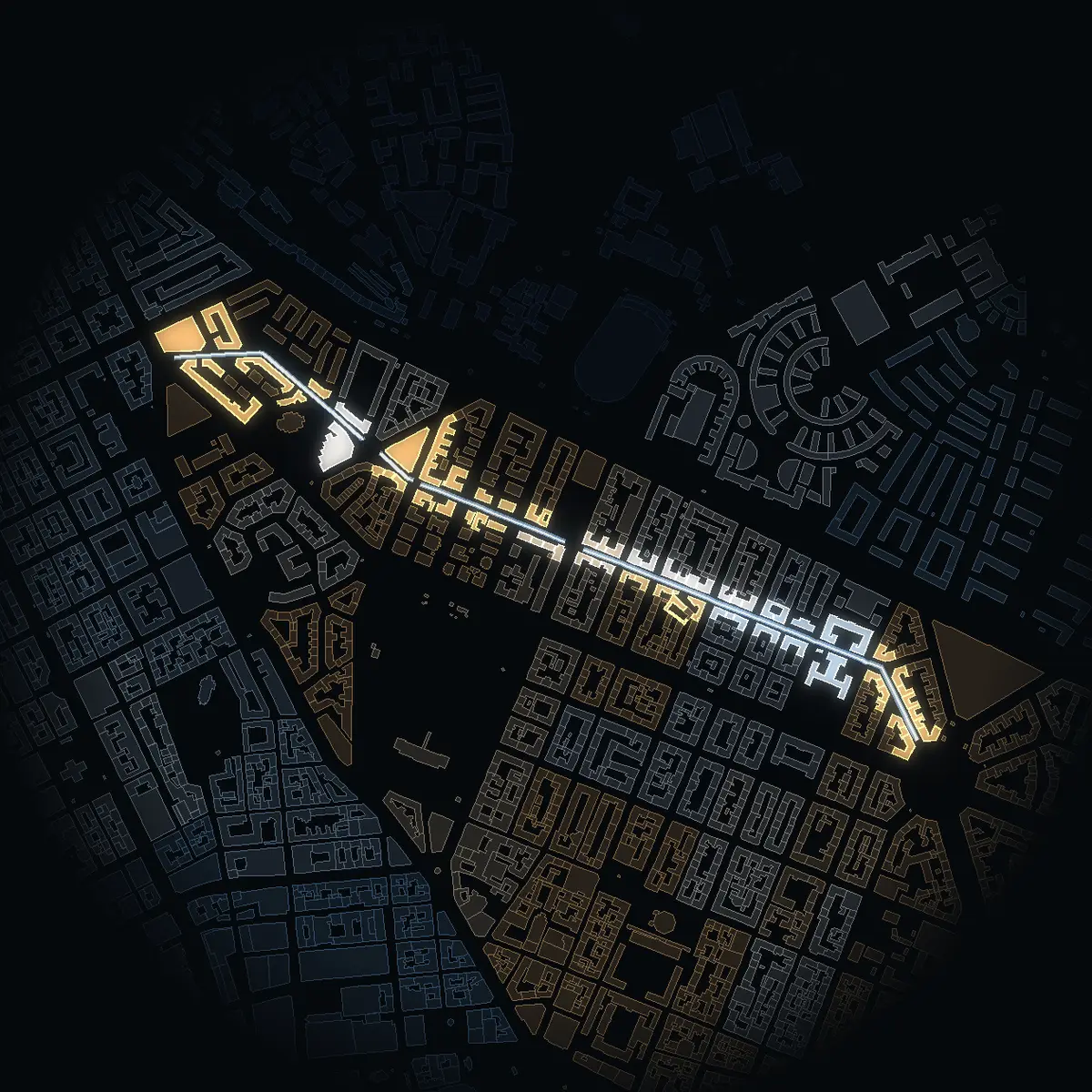 Östermalmsgatan at night