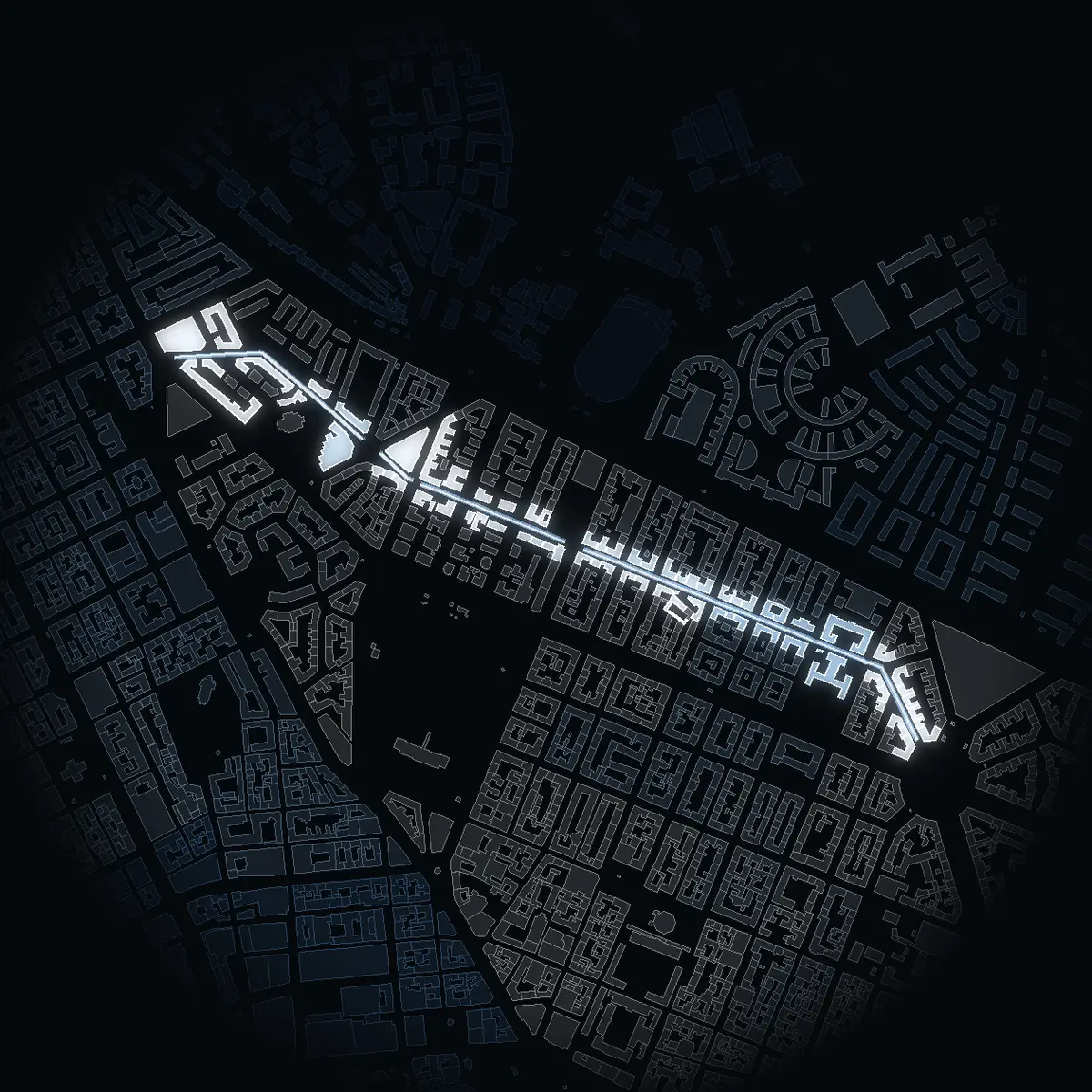 Östermalmsgatan at night