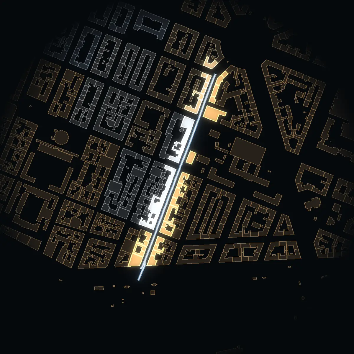 Styrmansgatan i nattbelysning
