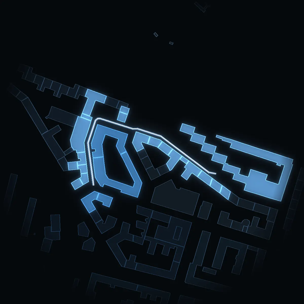 Svarvargatan i nattbelysning