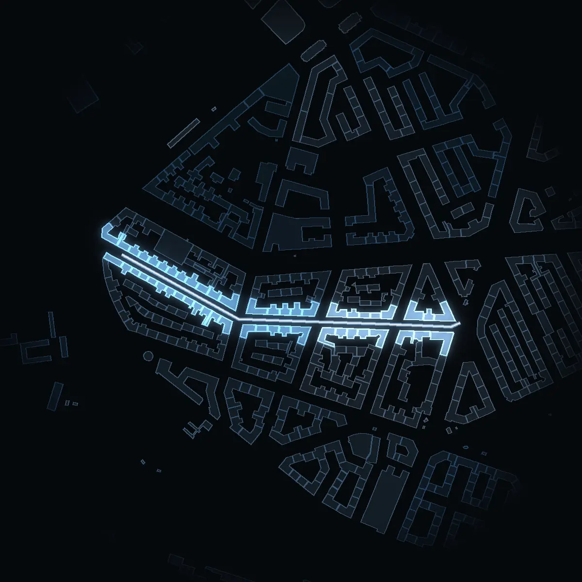 Tomtebogatan at night